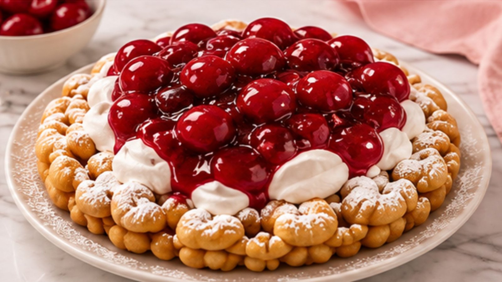 Chocolate lover funnel cake with drizzle